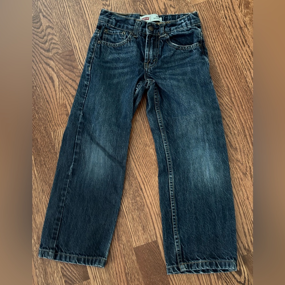 Levi’s 505 jeans red tab straight leg snap & zipper closure size 6 regular kids